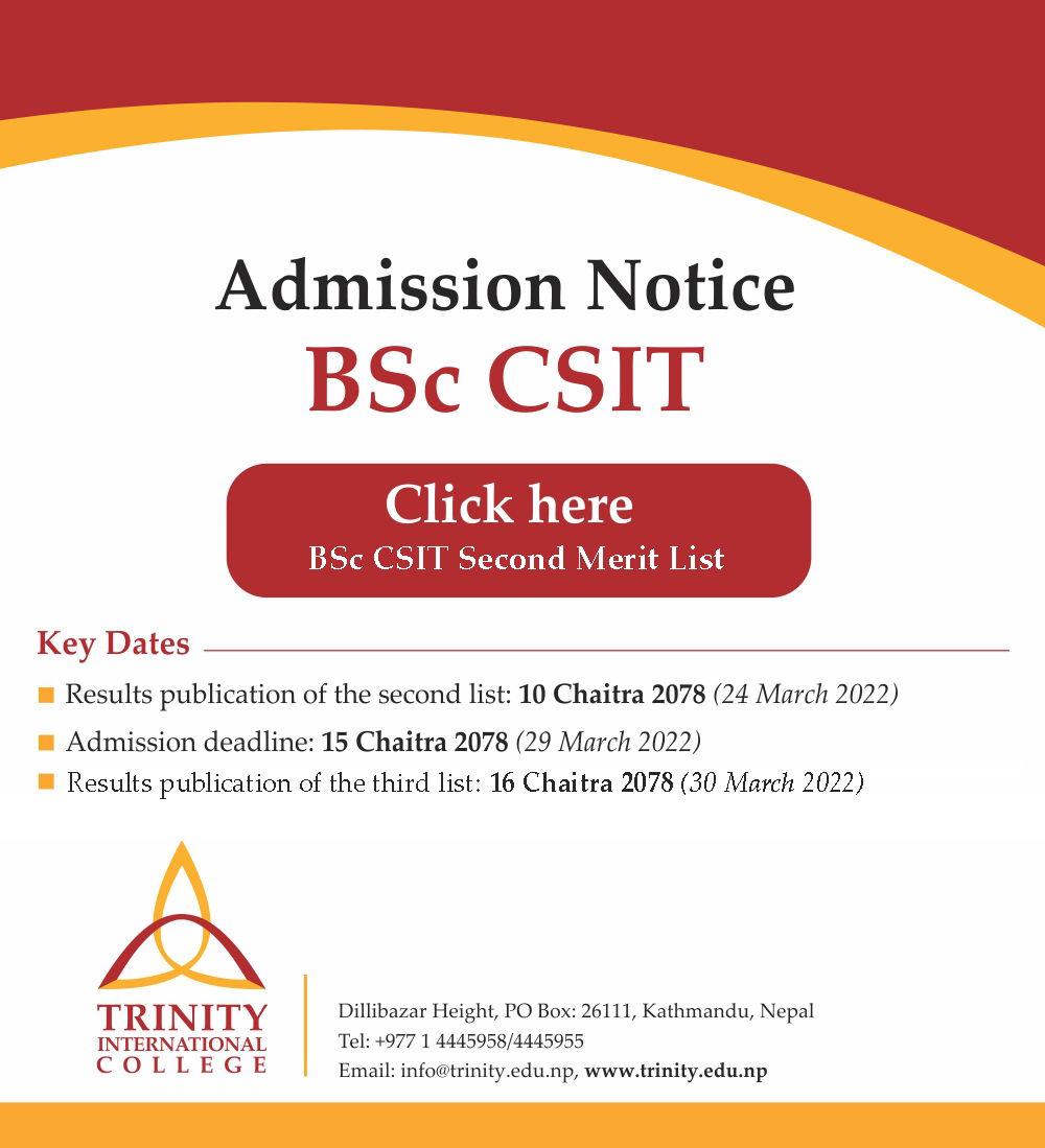 Admission Notice - BSc CSIT 2022